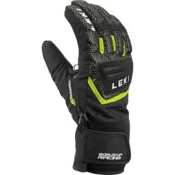Leki Worldcup S Junior Fingerhandschuhe Black / Ice Lemon Kinder