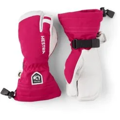 Hestra Army Leather Heli Ski 3- Fingerhandschuhe Fuchsia Kinder