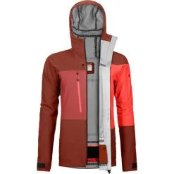 Ortovox 3L Deep Shell Hardshelljacke Clay Orange Damen -Negozio Al Dettaglio Ski 237583 821 640 01 b