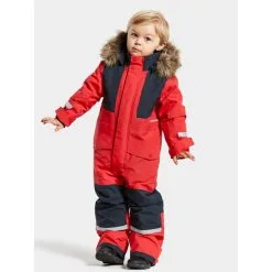 Didriksons Björnen Kids Cover 5 Overall Bright Red Kinder -Negozio Al Dettaglio Ski 271640 320 551 02 b