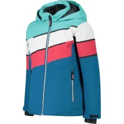 CMP Girl Fix Hood Clima Protect Skijacke Lake / Aqua / Begonia Kinder -Negozio Al Dettaglio Ski 308480 331 845 07 b