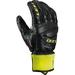 Leki Worldcup Race Downhill S Fingerhandschuhe Black / Ice Lemon